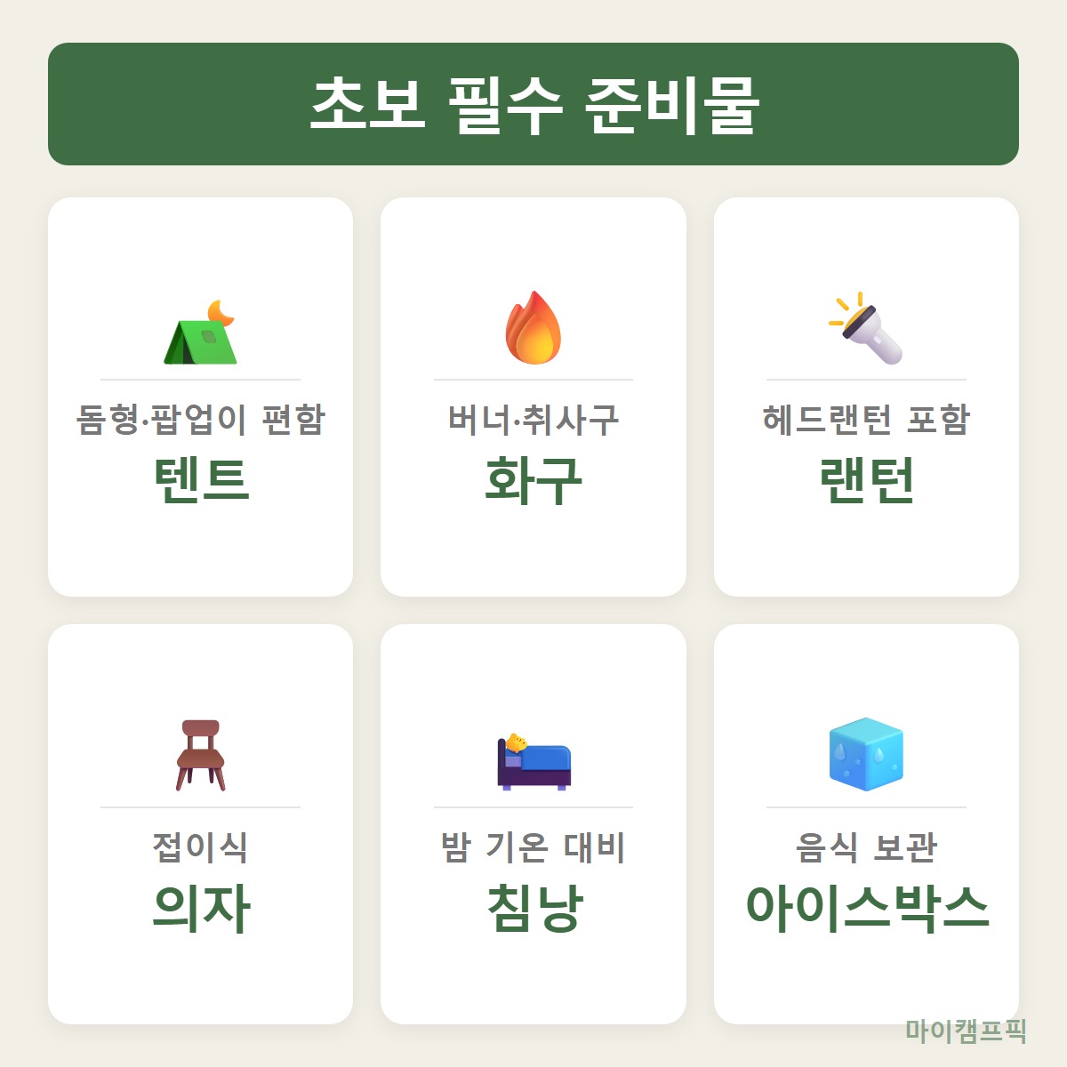 초보준비물